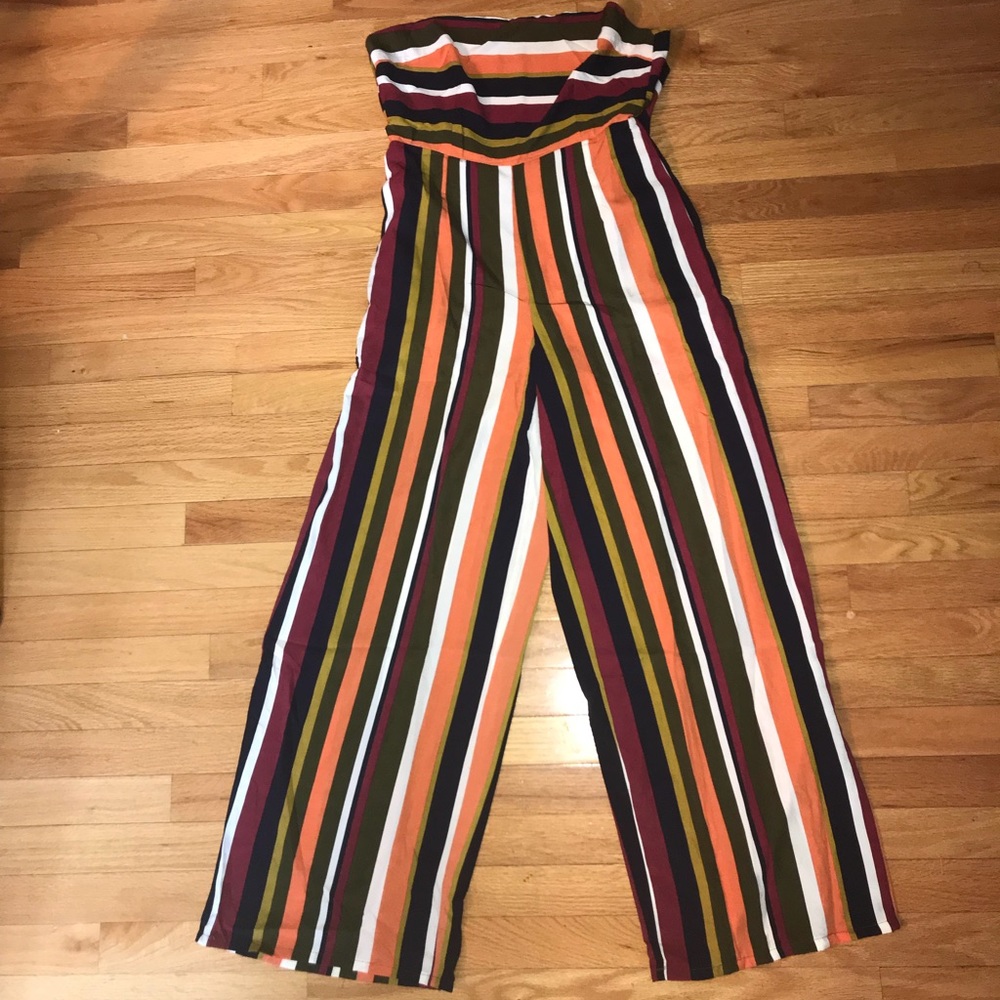 Boohoo Any Stripe Bandeau Jumpsuit - Picture 3 of 6